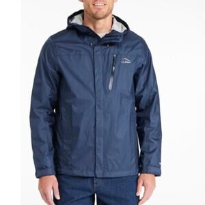 L.L BEAN Mens Trail Model Rain Jacket Large-Tall Blue